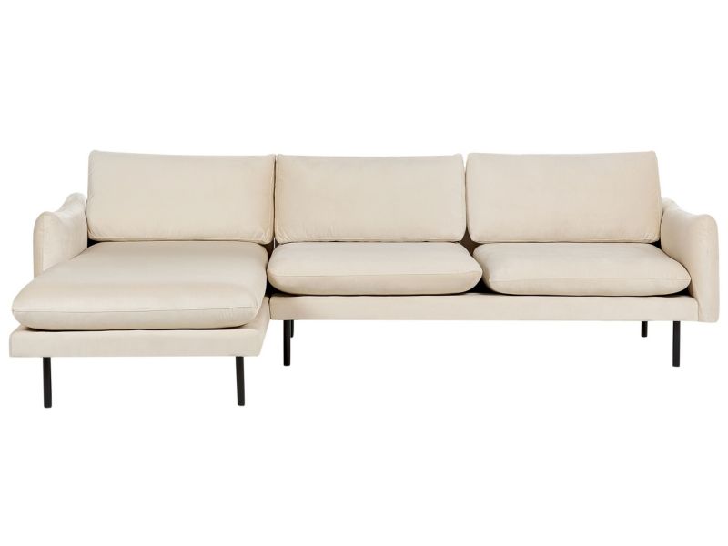 Sofa narożna prawostronna Vinterbro Jasnobeżowy Welur Prawostronny 1 szt.