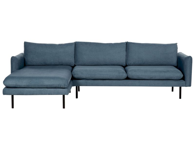 Sofa narożna prawostronna Vinterbro Niebieski Tkanina szenilowa Prawostronny 1 szt.