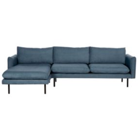 Sofa narożna prawostronna Vinterbro Niebieski Tkanina szenilowa Prawostronny 1 szt.