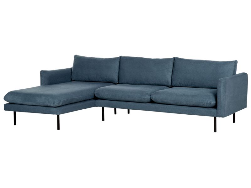Sofa narożna prawostronna Vinterbro Niebieski Tkanina szenilowa Prawostronny 1 szt.