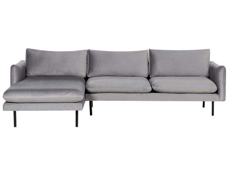 Sofa narożna prawostronna Vinterbro Szary Welur Prawostronny 1 szt.