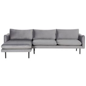 Sofa narożna prawostronna Vinterbro Szary Welur Prawostronny 1 szt.