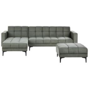 Sofa narożna prawostronna z otomaną Alnes Ciemnozielony Prawostronny 1 kpl