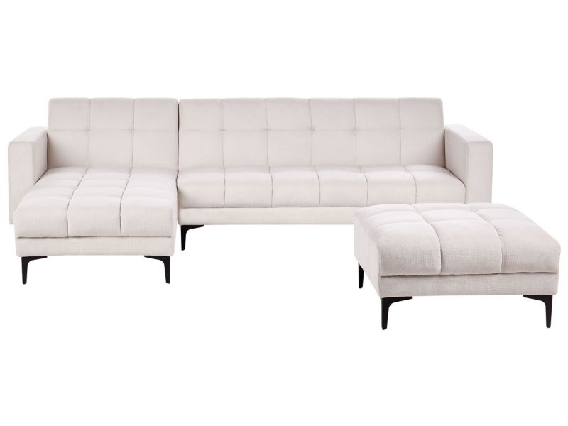 Sofa narożna prawostronna z otomaną Alnes Złamana biel Prawostronny 1 kpl