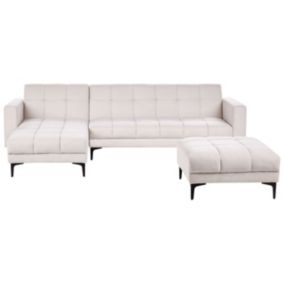 Sofa narożna prawostronna z otomaną Alnes Złamana biel Prawostronny 1 kpl