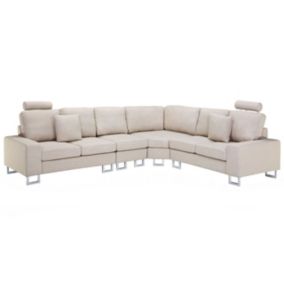 Sofa narożna Stockholm Beżowy Tkanina Lewostronny 1 szt.
