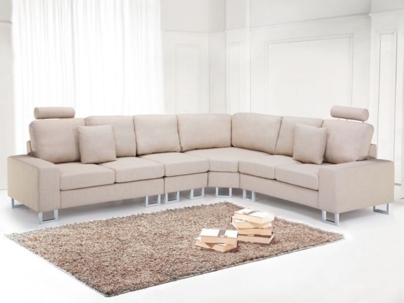 Sofa narożna Stockholm Beżowy Tkanina Lewostronny 1 szt.