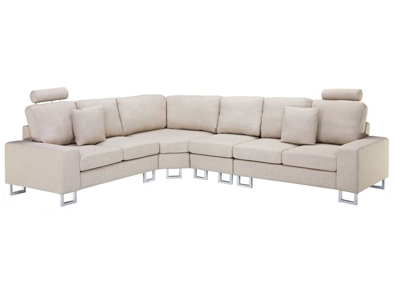 Sofa narożna Stockholm Beżowy Tkanina Prawostronny 1 szt.