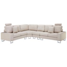 Sofa narożna Stockholm Beżowy Tkanina Prawostronny 1 szt.