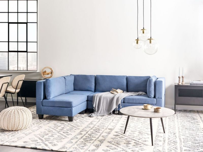 Sofa narożna Unstad  Niebieski Prawostronny 1 kpl