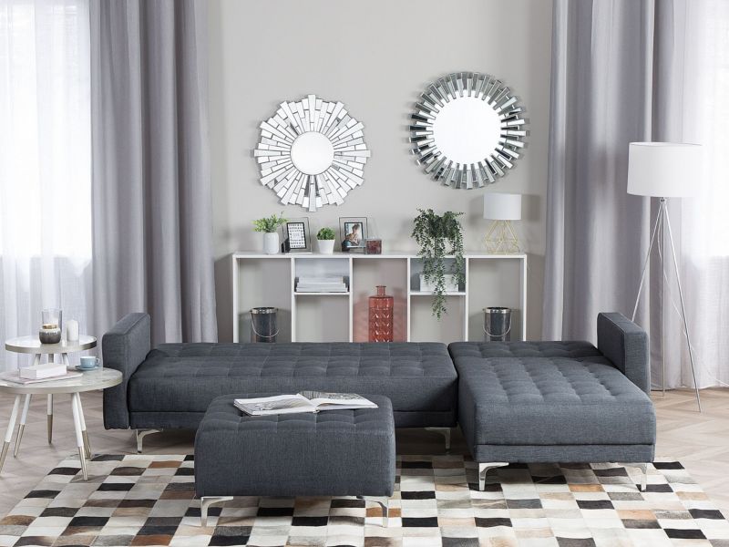 Sofa narożna z otomaną Aberdeen  Ciemnoszary Lewostronny 1 kpl