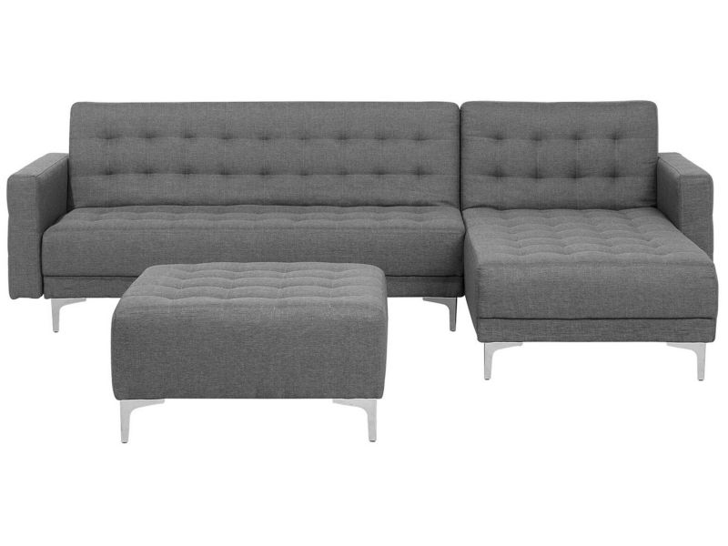 Sofa narożna z otomaną Aberdeen  Jasnoszary Lewostronny 1 kpl