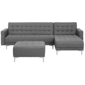 Sofa narożna z otomaną Aberdeen  Jasnoszary Lewostronny 1 kpl
