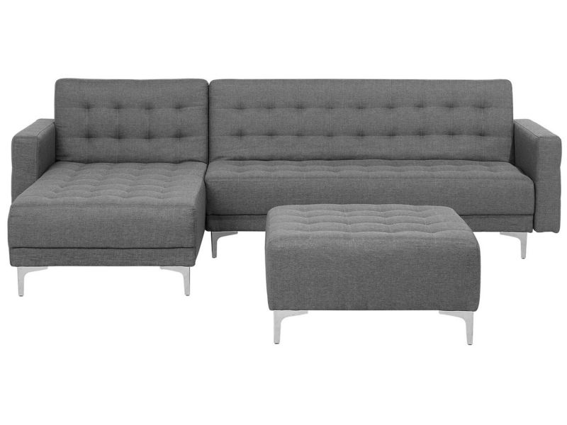 Sofa narożna z otomaną Aberdeen  Jasnoszary Prawostronny 1 kpl