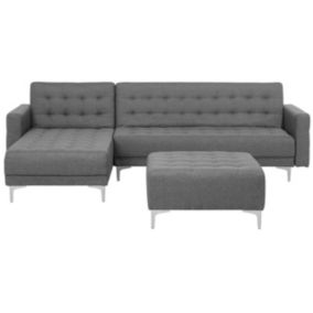 Sofa narożna z otomaną Aberdeen  Jasnoszary Prawostronny 1 kpl