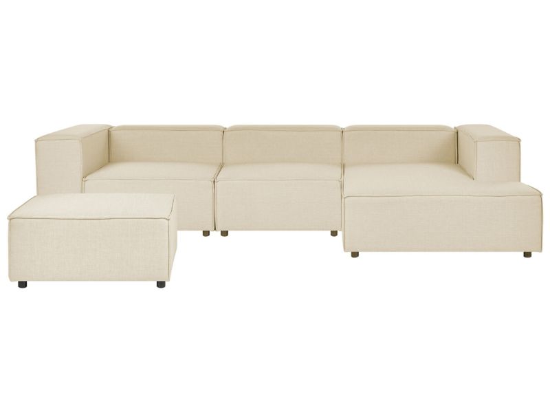 Sofa narożna z otomaną Aprica  Beżowy Lewostronny 1 kpl