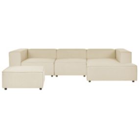Sofa narożna z otomaną Aprica  Beżowy Lewostronny 1 kpl