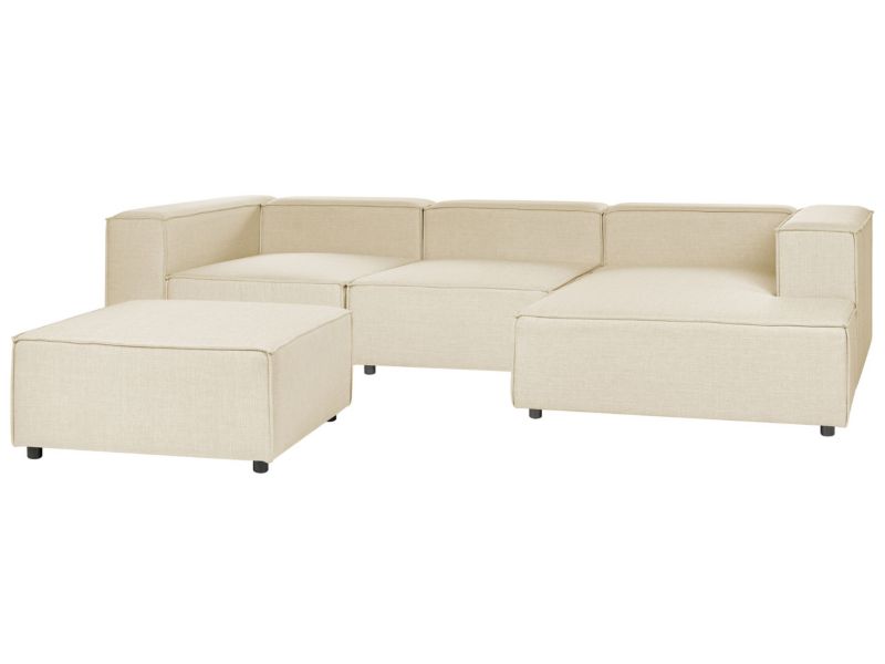 Sofa narożna z otomaną Aprica  Beżowy Lewostronny 1 kpl