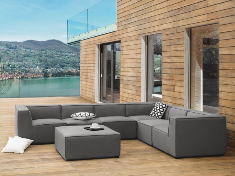 Sofa narożna z otomaną Arezzo Szary 1 kpl