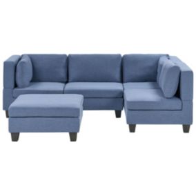Sofa narożna z otomaną Unstad  Niebieski Lewostronny 1 kpl