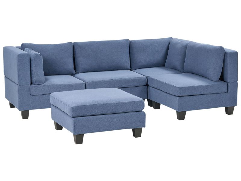 Sofa narożna z otomaną Unstad  Niebieski Lewostronny 1 kpl