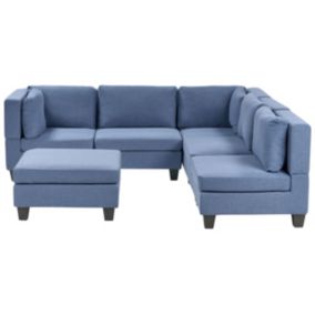 Sofa narożna z otomaną Unstad  Niebieski Lewostronny 1 kpl
