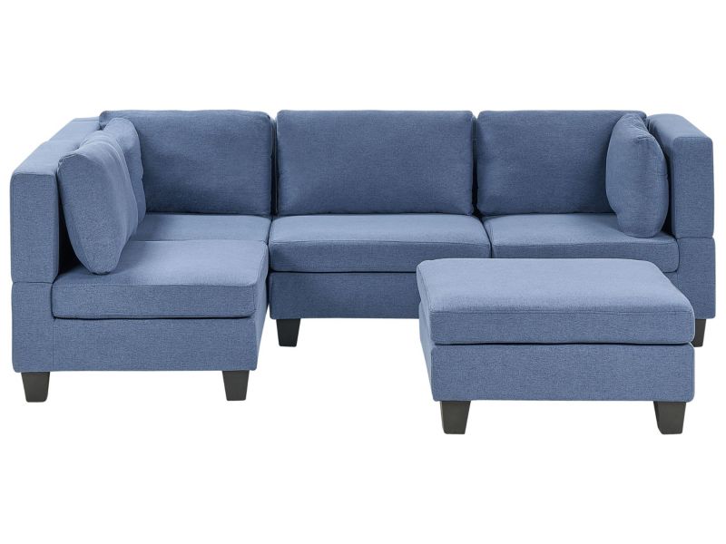 Sofa narożna z otomaną Unstad  Niebieski Prawostronny 1 kpl