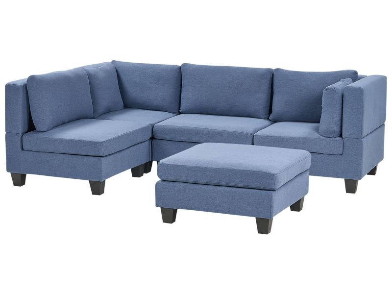 Sofa narożna z otomaną Unstad  Niebieski Prawostronny 1 kpl
