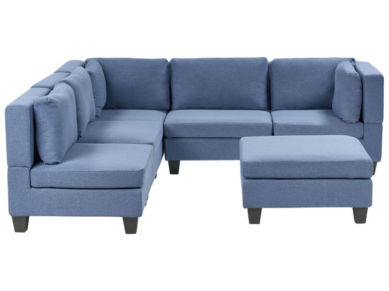 Sofa narożna z otomaną Unstad  Niebieski Prawostronny 1 kpl