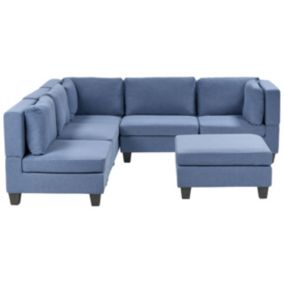 Sofa narożna z otomaną Unstad  Niebieski Prawostronny 1 kpl