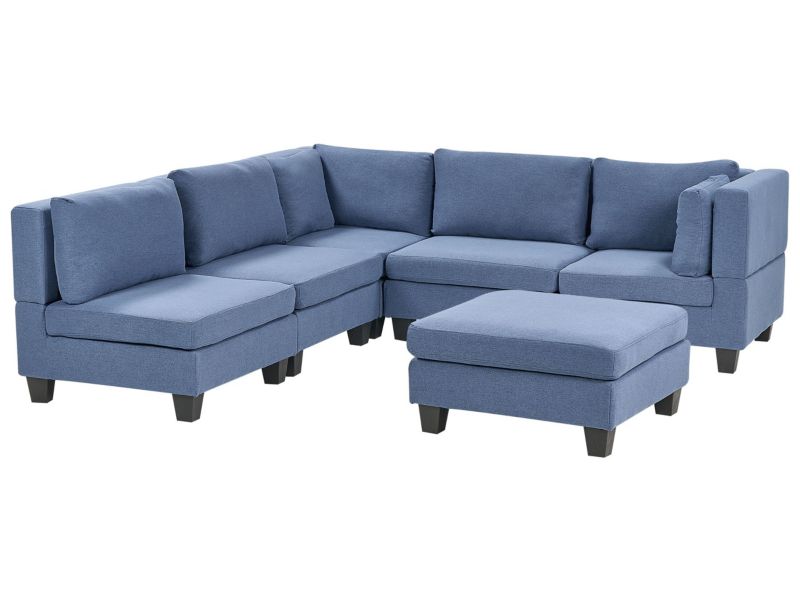 Sofa narożna z otomaną Unstad  Niebieski Prawostronny 1 kpl