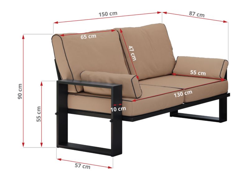 Sofa ogrodowa MKS Meble ELBA S2 beżowy 1szt