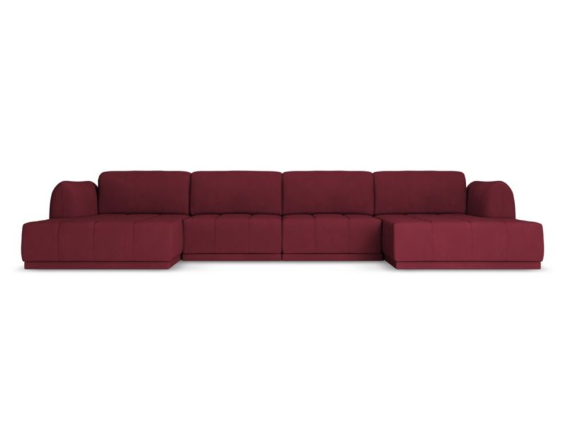 Sofa panoramiczna Makamii Hoku z tkaniny szenilowej 370x170 cm bordo 1 szt.