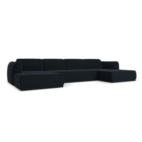 Sofa panoramiczna Makamii Hoku z weluru 370x170 cm królewski niebieski 1 szt.
