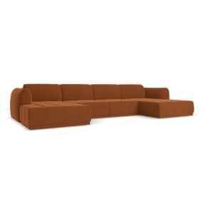 Sofa panoramiczna Makamii Hoku z weluru 370x170 cm terakota 1 szt.