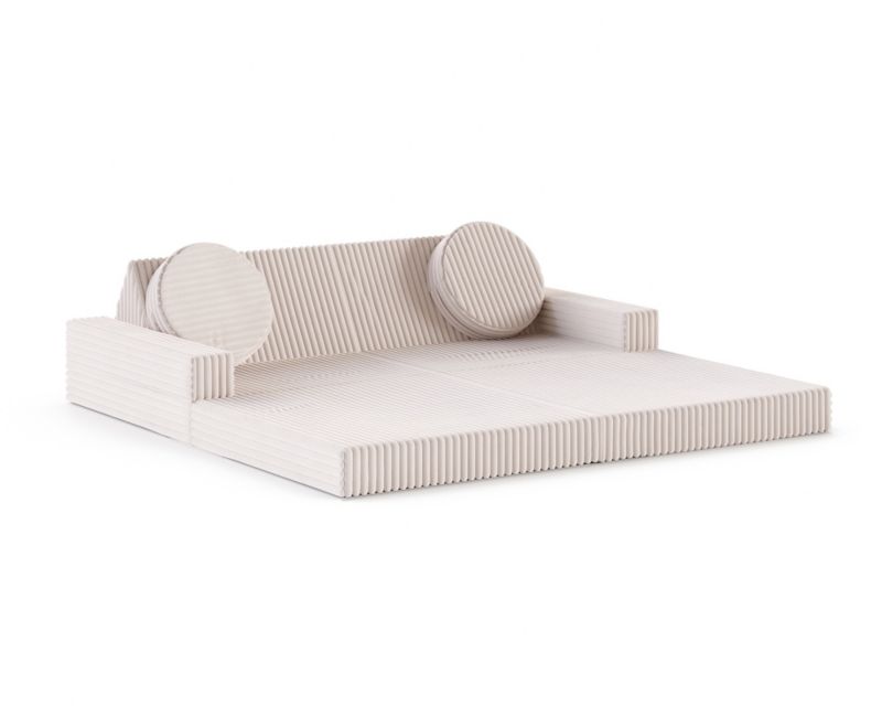 Sofa ŚPIJZDROWO sofka modułowa biała wielofunkcyjna 160x160x13 1 szt.