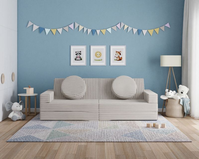 Sofa ŚPIJZDROWO sofka modułowa biała wielofunkcyjna 160x160x13 1 szt.