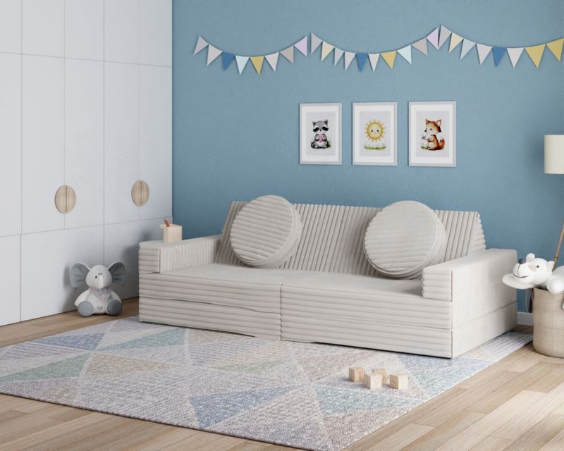 Sofa ŚPIJZDROWO sofka modułowa biała wielofunkcyjna 160x160x13 1 szt.