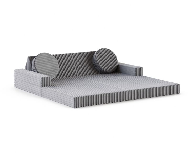 Sofa ŚPIJZDROWO sofka modułowa grafitowa wielofunkcyjna 160x160x13 1 szt.
