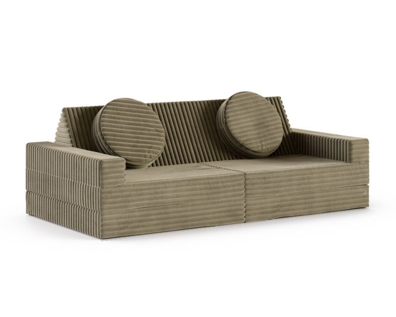 Sofa ŚPIJZDROWO sofka modułowa oliwkowa zieleń wielofunkcyjna 160x160x13 1 szt.