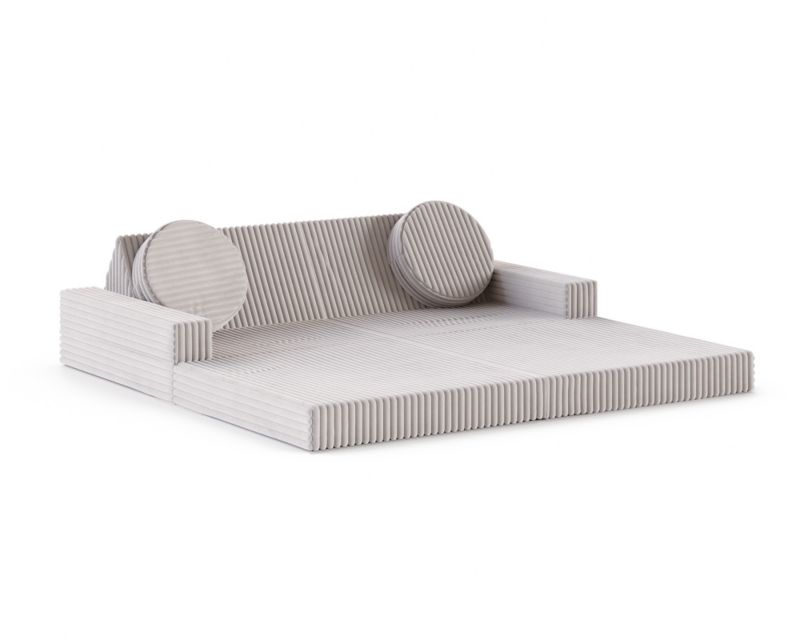 Sofa ŚPIJZDROWO sofka modułowa szara wielofunkcyjna 160x160x13 1 szt.