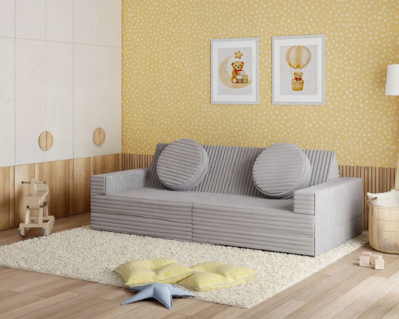 Sofa ŚPIJZDROWO sofka modułowa szara wielofunkcyjna 160x160x13 1 szt.