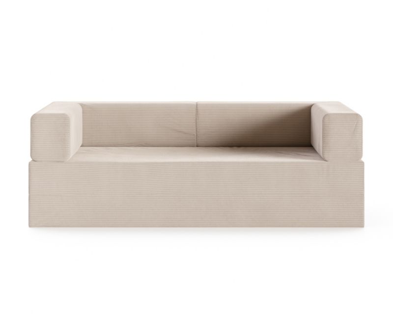 Sofa ŚPIJZDROWO sofka rozkładana FLIP beżowy sztruks 200x200x20 cm 1 szt.