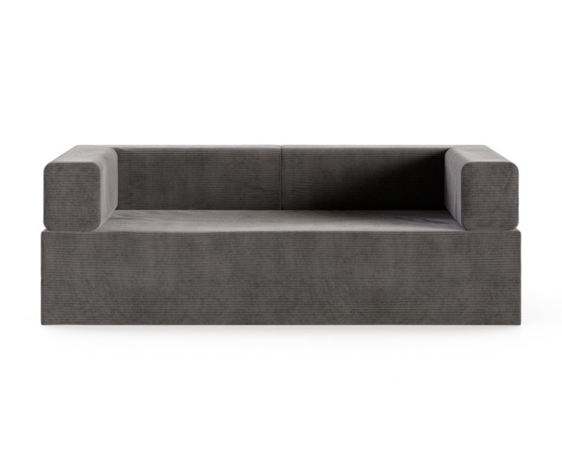 Sofa ŚPIJZDROWO sofka rozkładana FLIP grafitowa sztruks 200x200x20 cm 1 szt.
