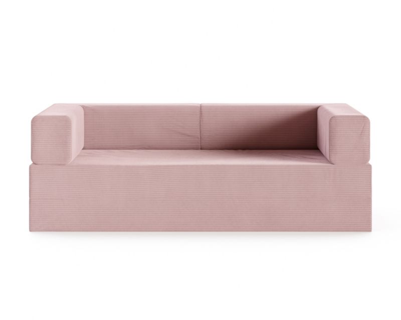 Sofa ŚPIJZDROWO sofka rozkładana FLIP rózowa sztruks 200x200x20 cm 1 szt.