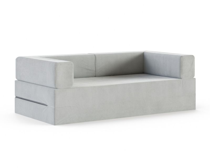 Sofa ŚPIJZDROWO sofka rozkładana FLIP szara sztruks 200x200x20 cm 1 szt.