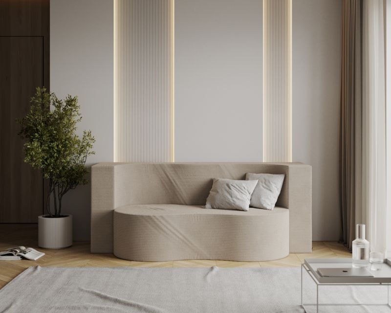 Sofa ŚPIJZDROWO sofka rozkładana SWING beżowa sztruks 120x200x40 cm 1 szt.