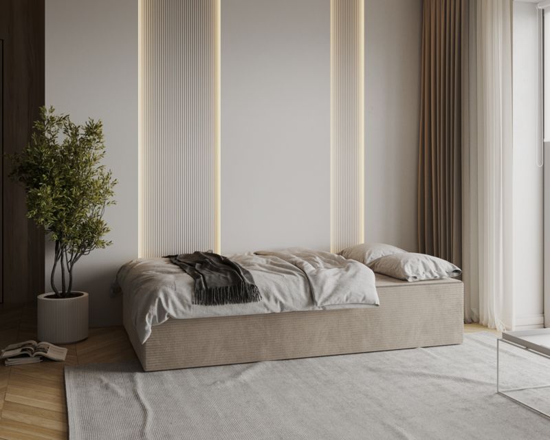 Sofa ŚPIJZDROWO sofka rozkładana SWING beżowa sztruks 120x200x40 cm 1 szt.