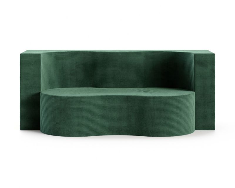 Sofa ŚPIJZDROWO sofka rozkładana SWING ciemno zielona sztruks 120x200x40 cm 1 szt.