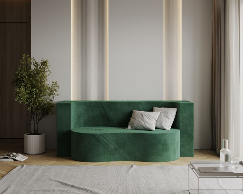 Sofa ŚPIJZDROWO sofka rozkładana SWING ciemno zielona sztruks 120x200x40 cm 1 szt.